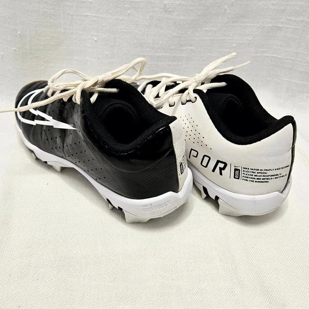 Nike Vapor Ultrafly 4 Keystone Youth 5.5Y Black White Baseball Cleats DA0702-001